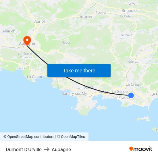 Dumont D'Urville to Aubagne map
