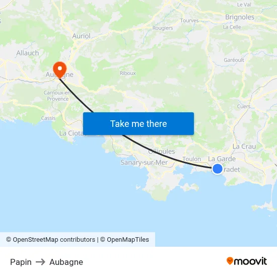 Papin to Aubagne map