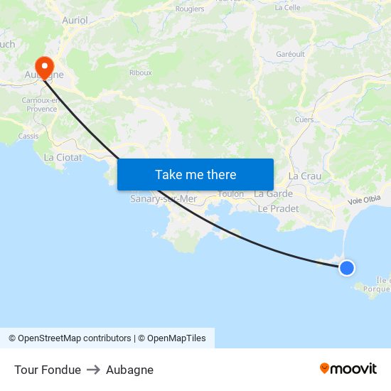 Tour Fondue to Aubagne map