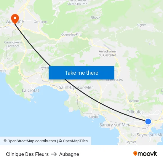 Clinique Des Fleurs to Aubagne map