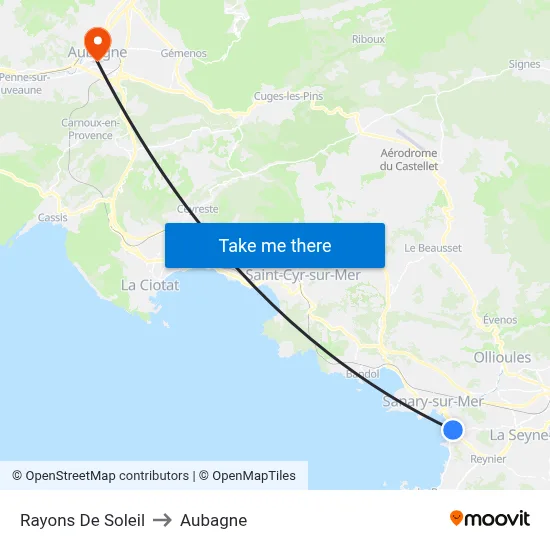 Rayons De Soleil to Aubagne map