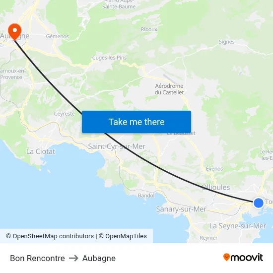 Bon Rencontre to Aubagne map