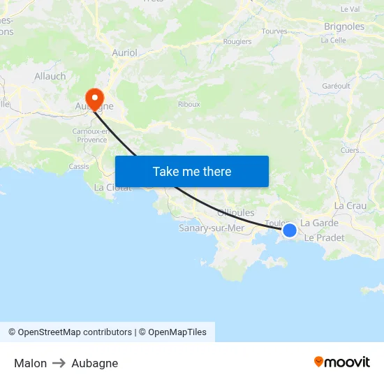 Malon to Aubagne map