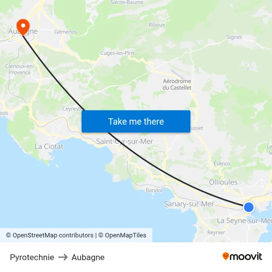 Pyrotechnie to Aubagne map