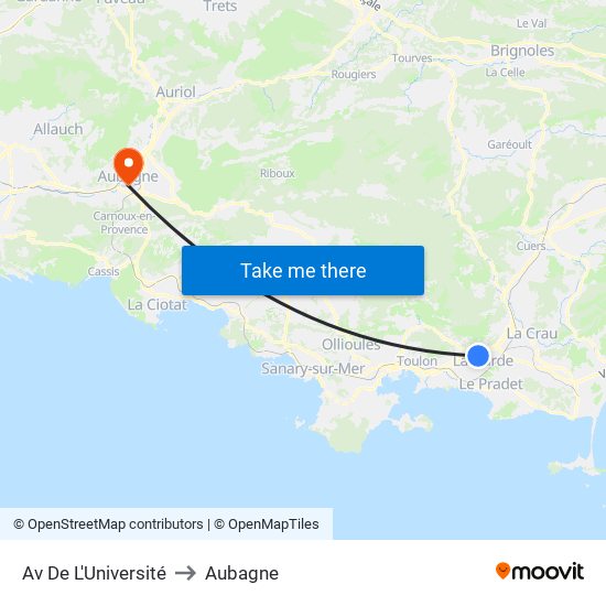 Av De L'Université to Aubagne map