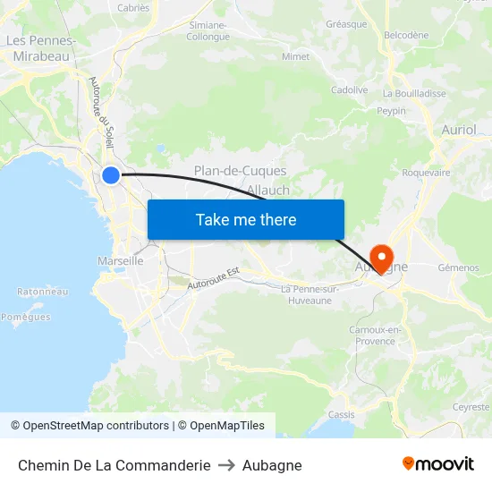 Chemin De La Commanderie to Aubagne map