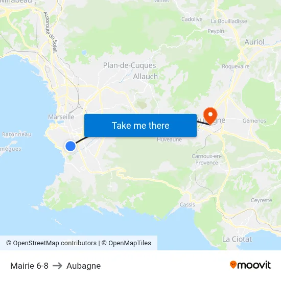 Mairie 6-8 to Aubagne map