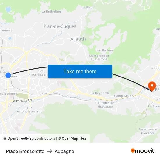 Place Brossolette to Aubagne map