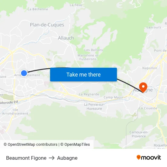 Beaumont Figone to Aubagne map