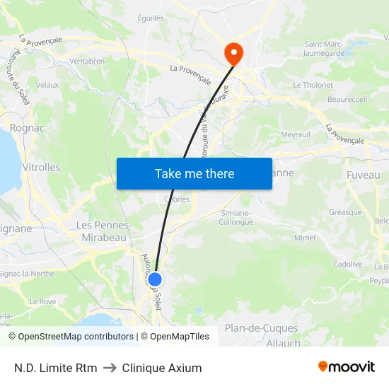 N.D. Limite Rtm to Clinique Axium map