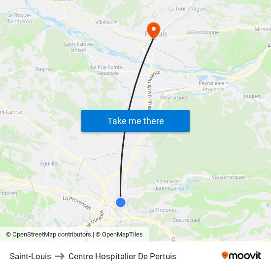 Saint-Louis to Centre Hospitalier De Pertuis map