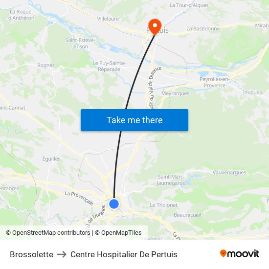 Brossolette to Centre Hospitalier De Pertuis map