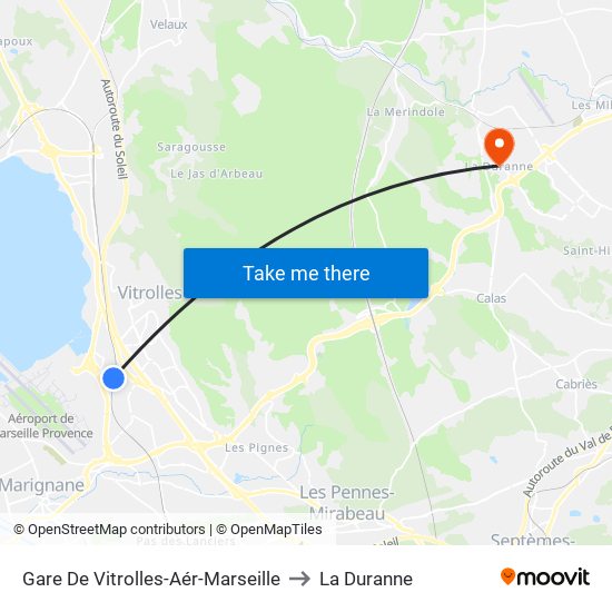 Gare De Vitrolles-Aér-Marseille to La Duranne map