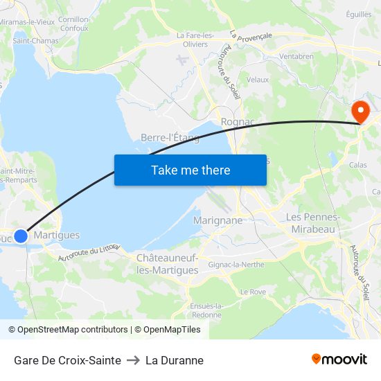 Gare De Croix-Sainte to La Duranne map