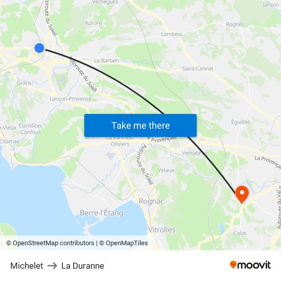 Michelet to La Duranne map