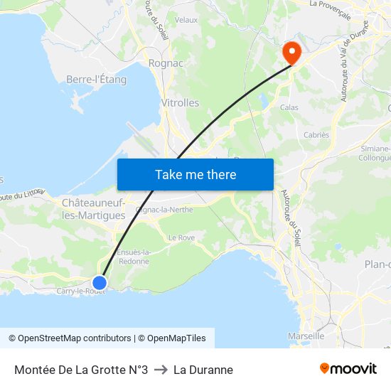 Montée De La Grotte N°3 to La Duranne map