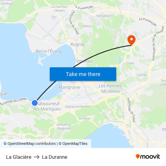 La Glacière to La Duranne map