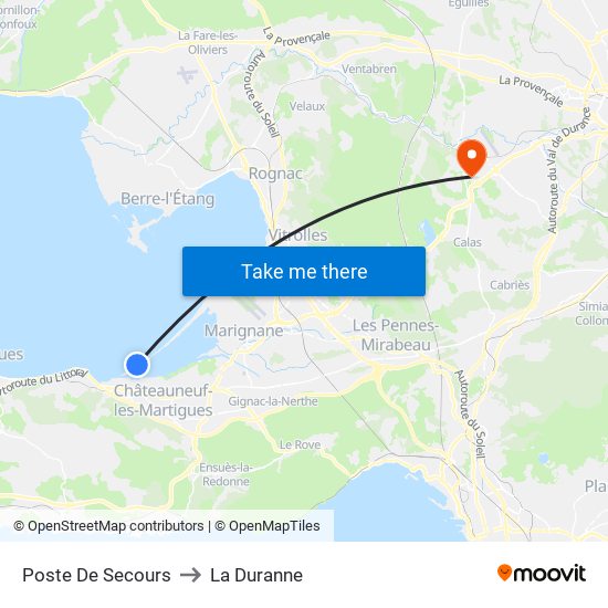 Poste De Secours to La Duranne map