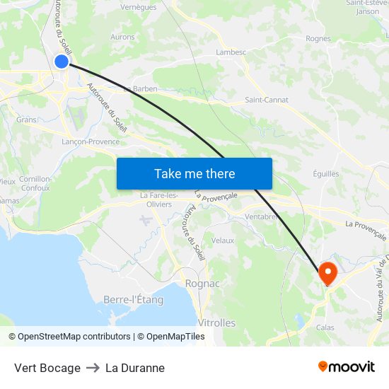 Vert Bocage to La Duranne map