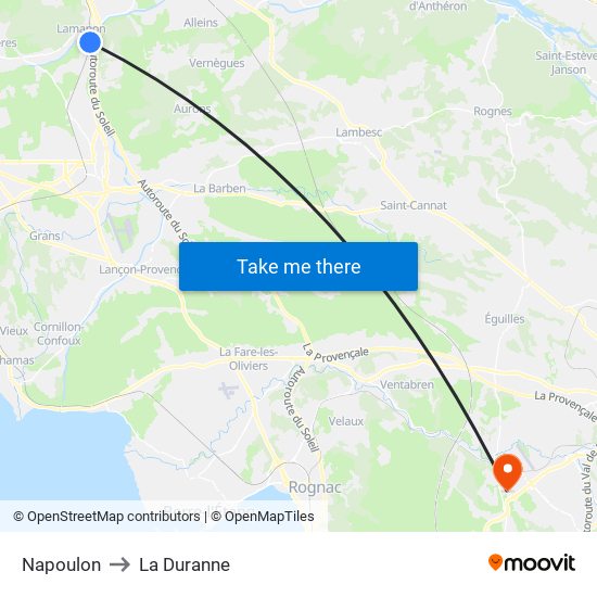 Napoulon to La Duranne map