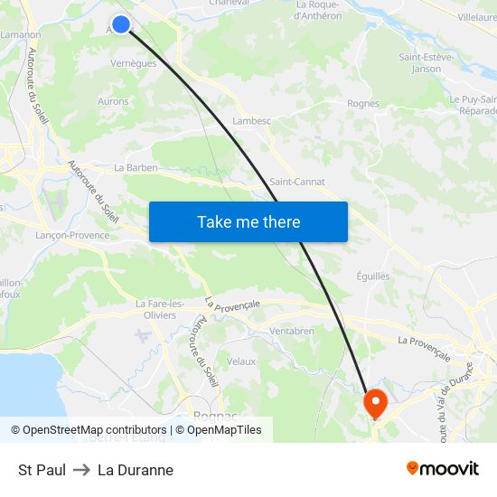 St Paul to La Duranne map