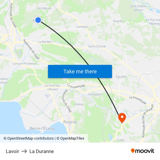 Lavoir to La Duranne map