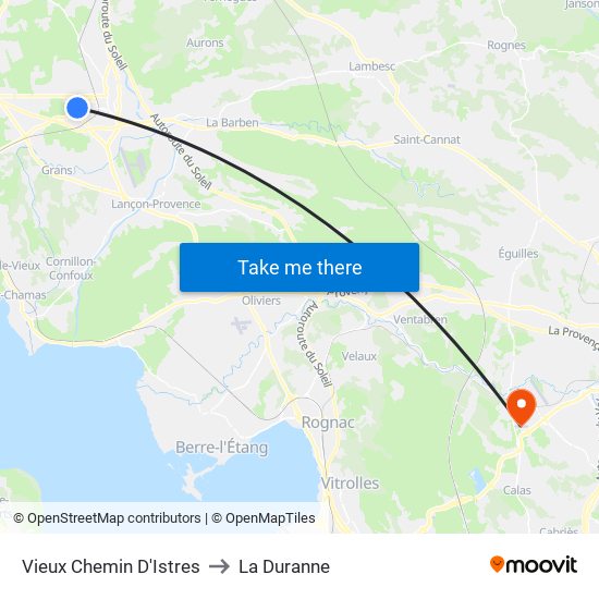Vieux Chemin D'Istres to La Duranne map