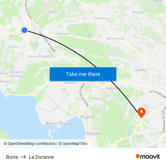 Borie to La Duranne map