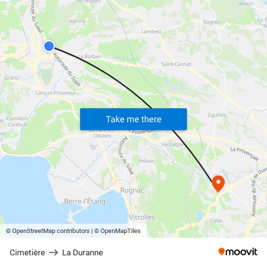 Cimetière to La Duranne map