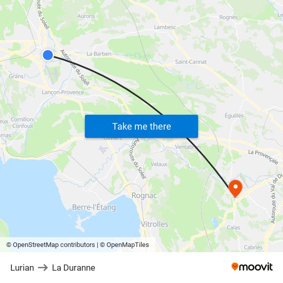 Lurian to La Duranne map