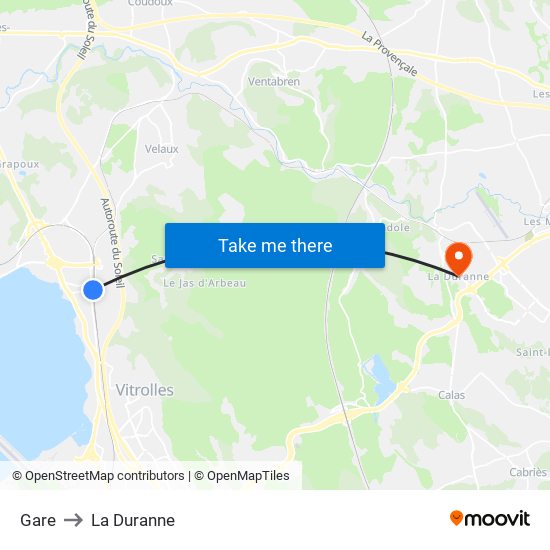 Gare to La Duranne map