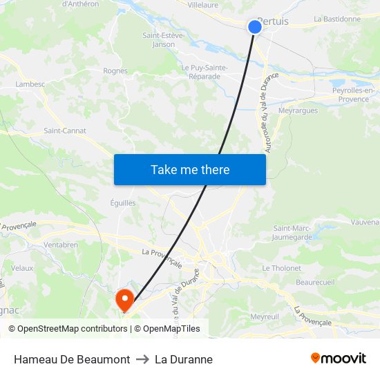 Hameau De Beaumont to La Duranne map