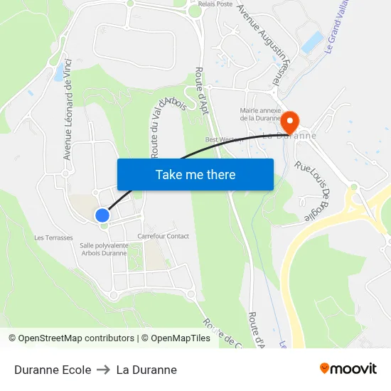 Duranne Ecole to La Duranne map