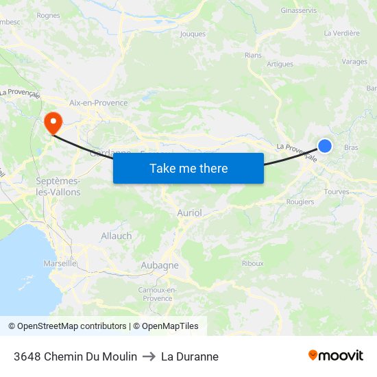 3648 Chemin Du Moulin to La Duranne map