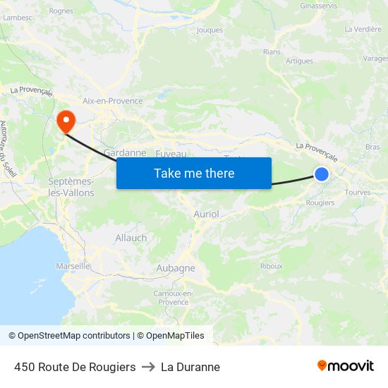 450 Route De Rougiers to La Duranne map