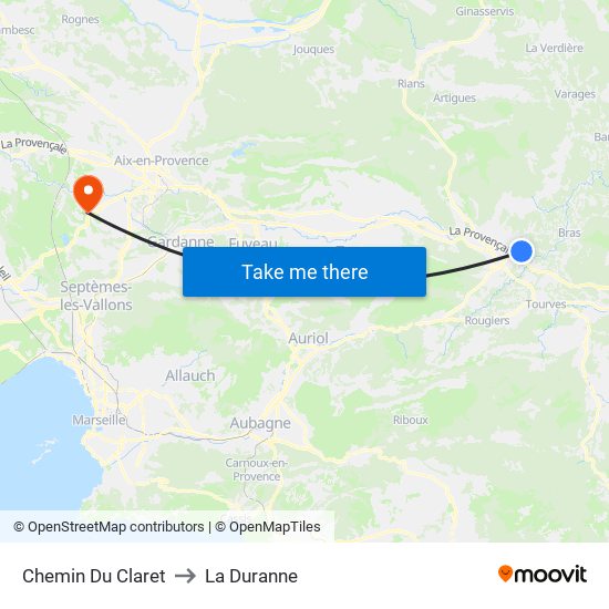 Chemin Du Claret to La Duranne map