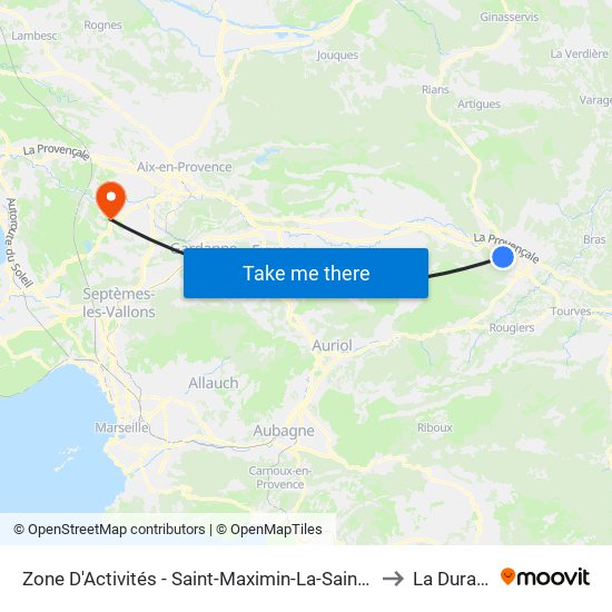 Zone D'Activités - Saint-Maximin-La-Sainte-Baume to La Duranne map
