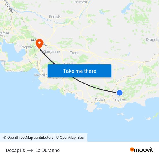Decapris to La Duranne map