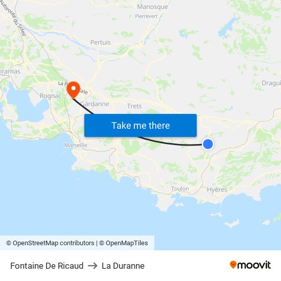 Fontaine De Ricaud to La Duranne map