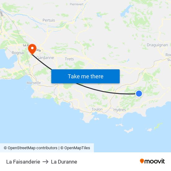 La Faisanderie to La Duranne map