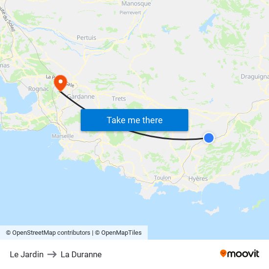 Le Jardin to La Duranne map