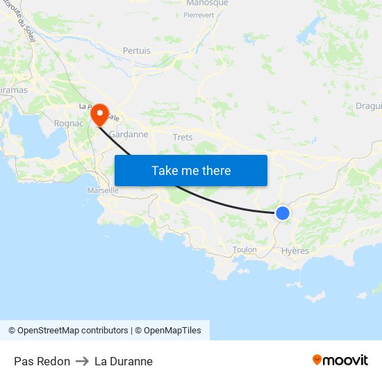 Pas Redon to La Duranne map
