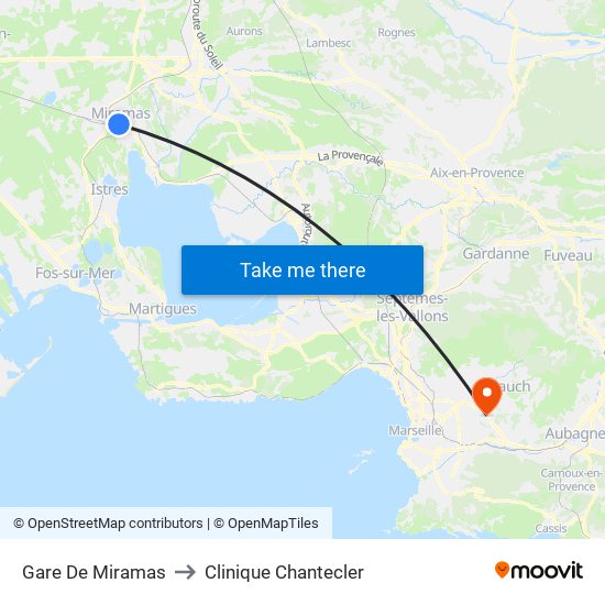 Gare De Miramas to Clinique Chantecler map