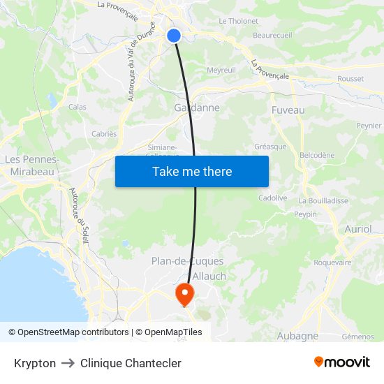 Krypton to Clinique Chantecler map