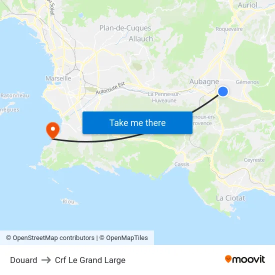Douard to Crf Le Grand Large map