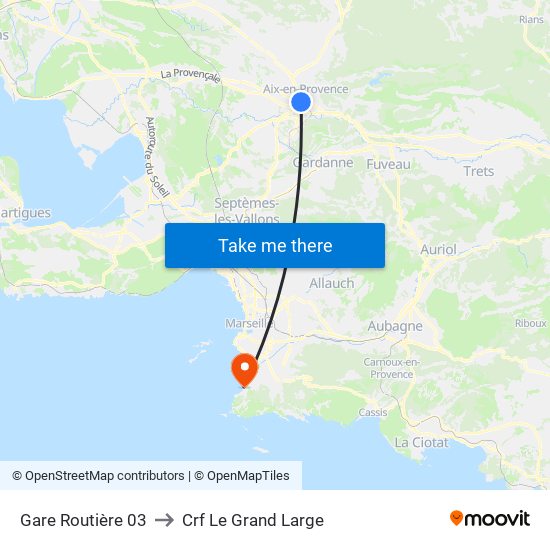 Gare Routière 03 to Crf Le Grand Large map