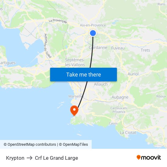 Krypton to Crf Le Grand Large map