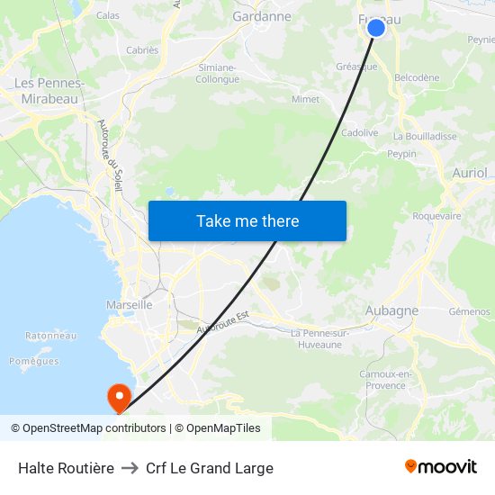 Halte Routière to Crf Le Grand Large map