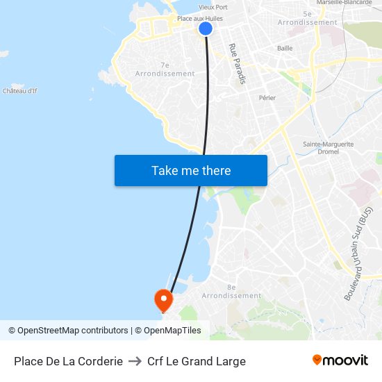 Place De La Corderie to Crf Le Grand Large map