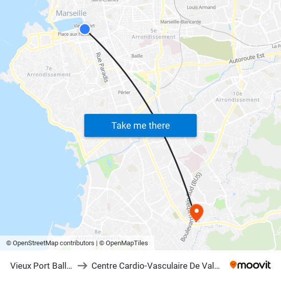 Vieux Port Ballard to Centre Cardio-Vasculaire De Valmante map